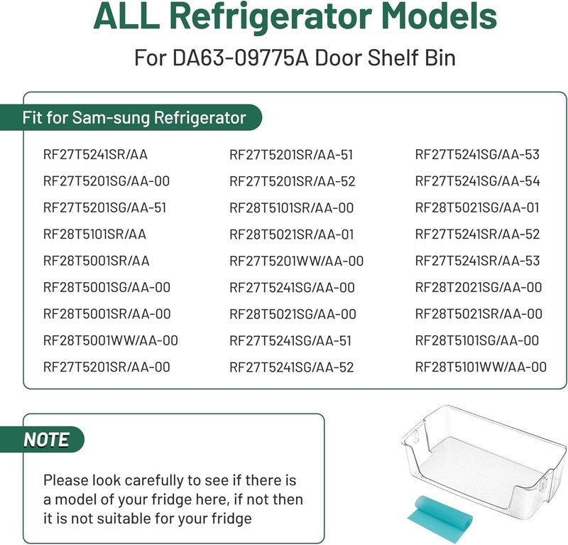 Fetechmate UPGRADED DA63-09775A DA97-20984A Refrigerator RIGHT Door Shelf Bin Fit for Sam-sung RF27T5201SG, RF27T5201SR, RF28T5001SR, RF28T5021SG Refrigerator Door Shelves By - 3 Year Free Replacement - Image 3